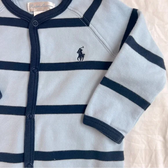 Ralph Lauren Blue Striped One-Piece, Size 9 Months - Picture 2 of 3